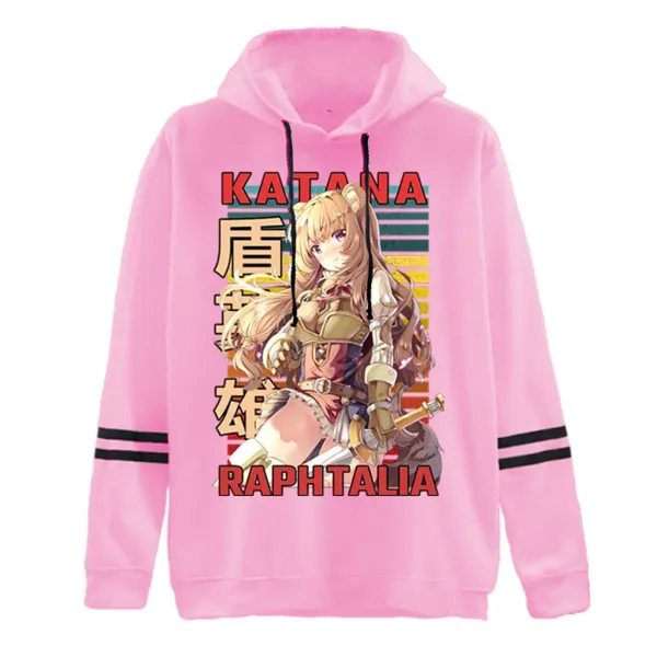 Design Katana Raphitalia Anime Hoodie Pink - 1