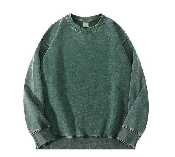 Design Acid Wash Purple Crewneck Sweatshirt Hoodie - 13