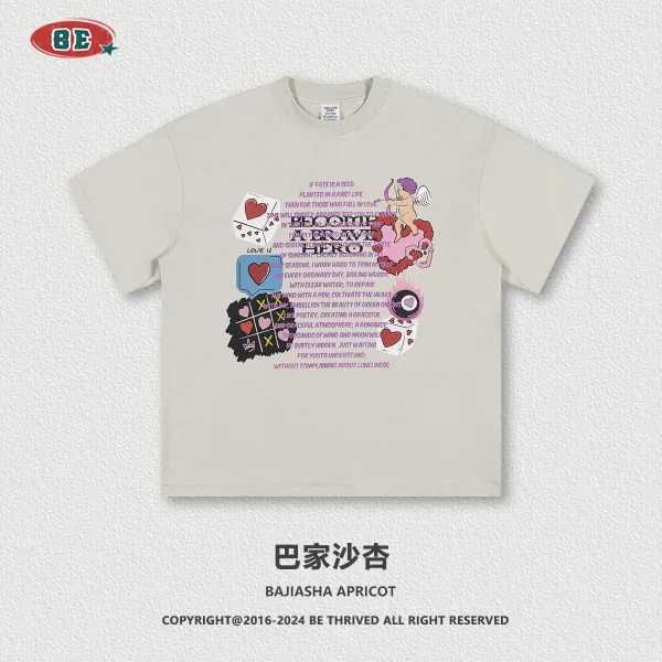Design BE Bajiasa Apricot Graphic Print T-Shirt T-Shirts - 1