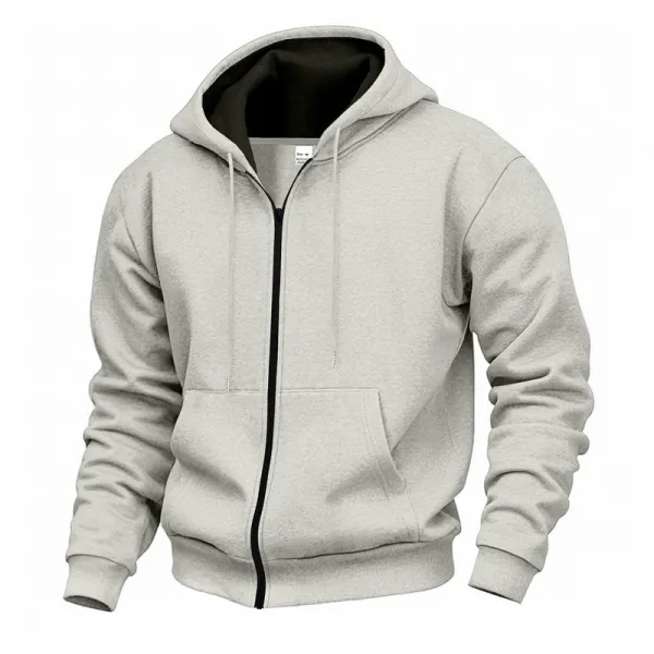Design Full-Zip Hoodie Light Gray - 1