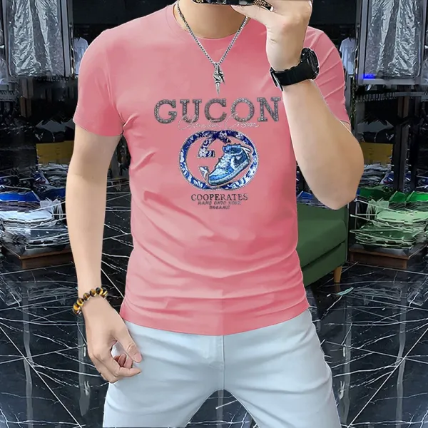 Design GUICON Cooperates Pink Graphic T-Shirt T-Shirts - 1