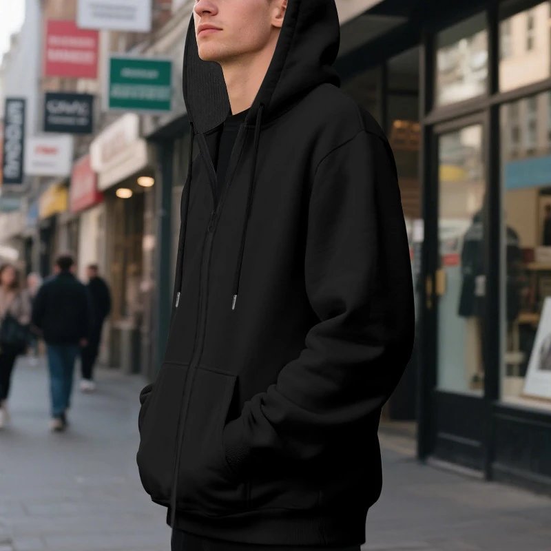 Design Basic Full-Zip Hoodie Black - 10