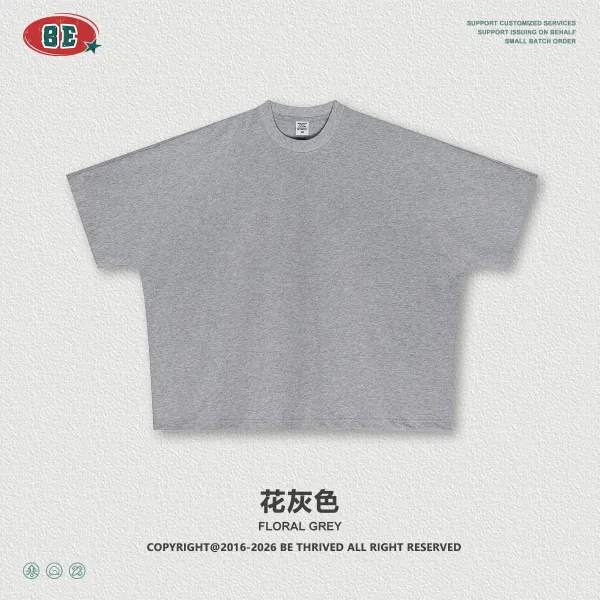 Design BE Thrived Floral Grey Oversized T-Shirt T-Shirts - 1