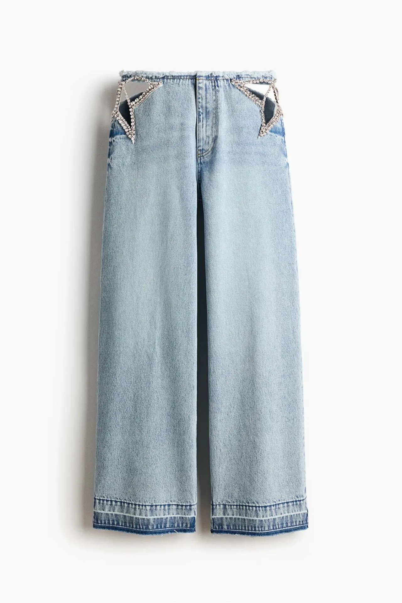 Balenciaga Crystal-Embellished Wide-Leg Jeans Black - 8