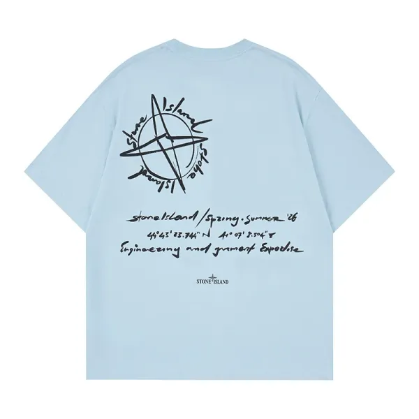 Stone Island Spring / Summer '26 Light Blue Graphic T-Shirt - 1