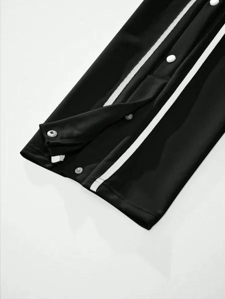 Design Button-Side Track Pants Gray Sweatpants - 24