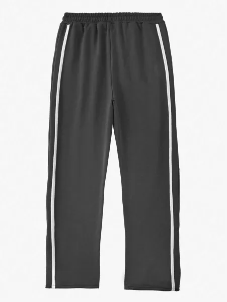 Design Button-Side Track Pants Gray Sweatpants - 34
