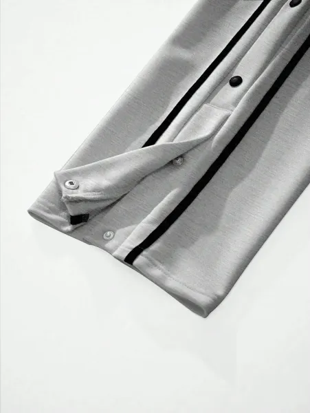Design Button-Side Track Pants Gray Sweatpants - 44