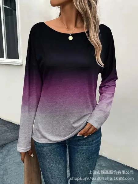 Design Striped Long Sleeve Knit Top Multicolor - 17