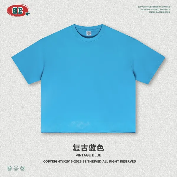 Design BE Thrived Vintage Blue T-Shirt T-Shirts - 1