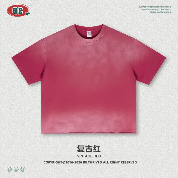 Design BE Thrived Vintage Red Gradient T-Shirt T-Shirts - 1