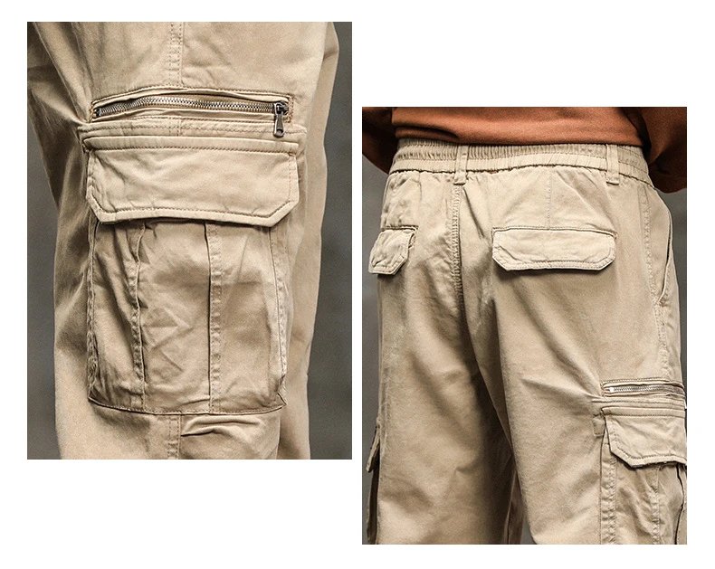 Design Cargo Pants Black with Zippered Pocket and Elastic Cuff Pants - 19