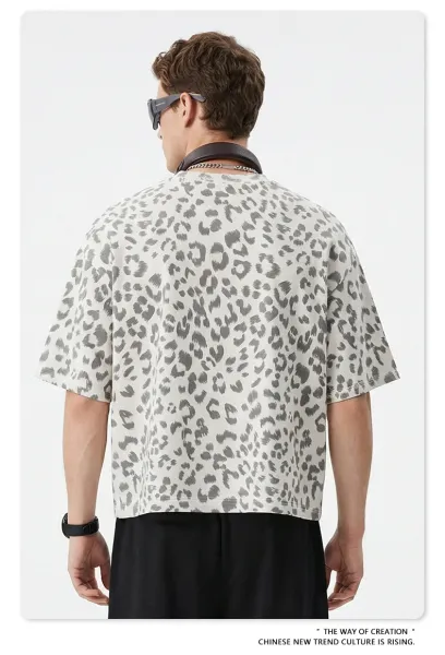 Design BE Thrived Grey Apriko Leopard Print T-Shirt T-Shirts - 18