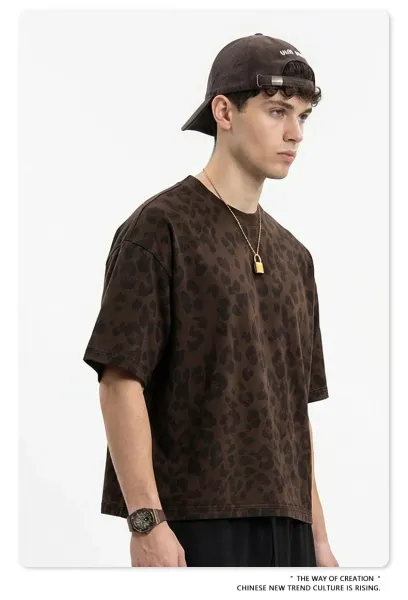 Design BE Thrived Grey Apriko Leopard Print T-Shirt T-Shirts - 20