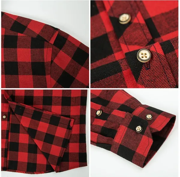Design Black and White Checkered Flannel Shirt - 34