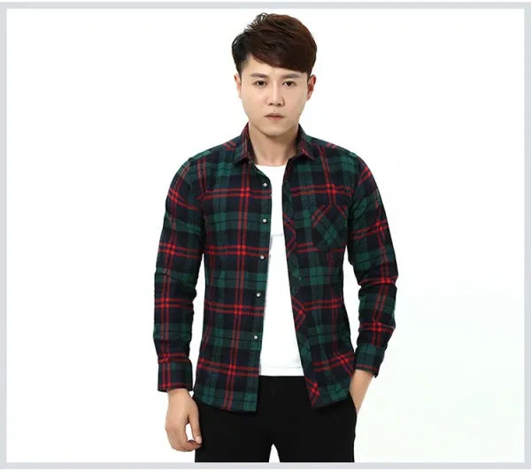 Design Black and White Checkered Flannel Shirt - 45