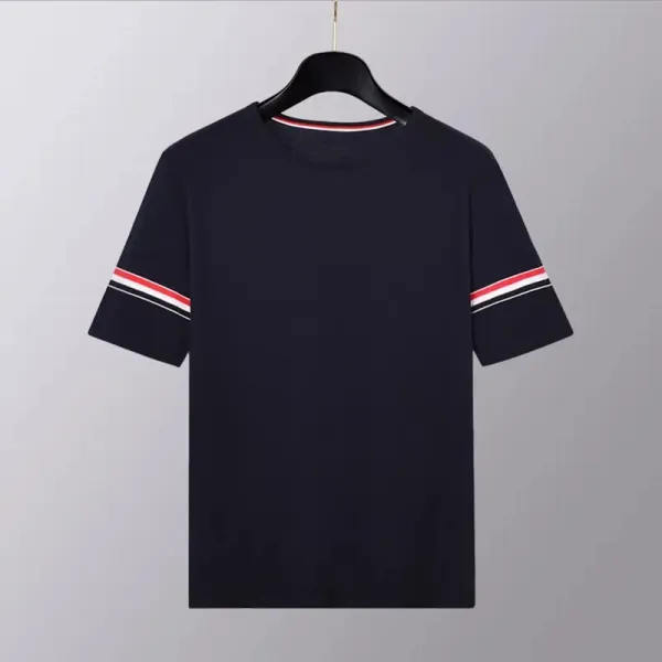 Design Stripe Sleeve T-Shirt Navy - 1