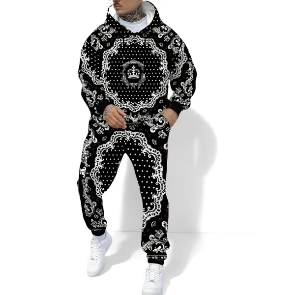 Design Camo Print Hoodie and Sweatpants Set Multicolor Tracksuit - 2