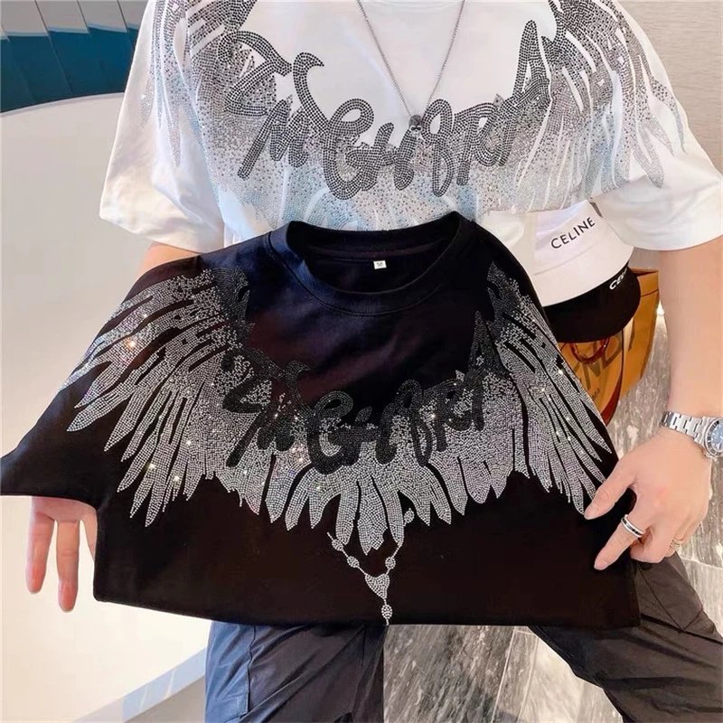 Marcelo Burlon County Of Milan Angel Wings Crystal Embellished Black T-Shirt - 4