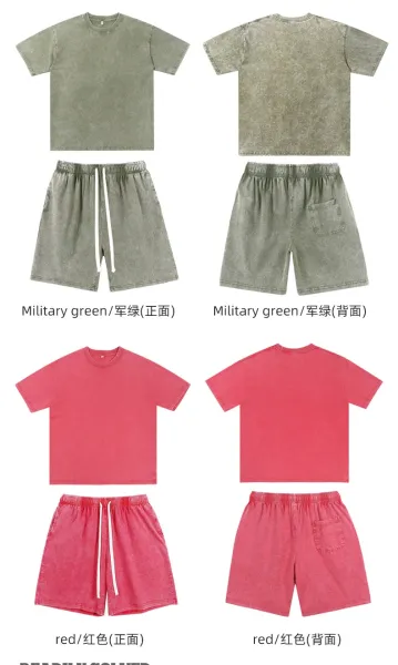 Design Acid Wash Gray T-Shirt and Shorts Set - 20