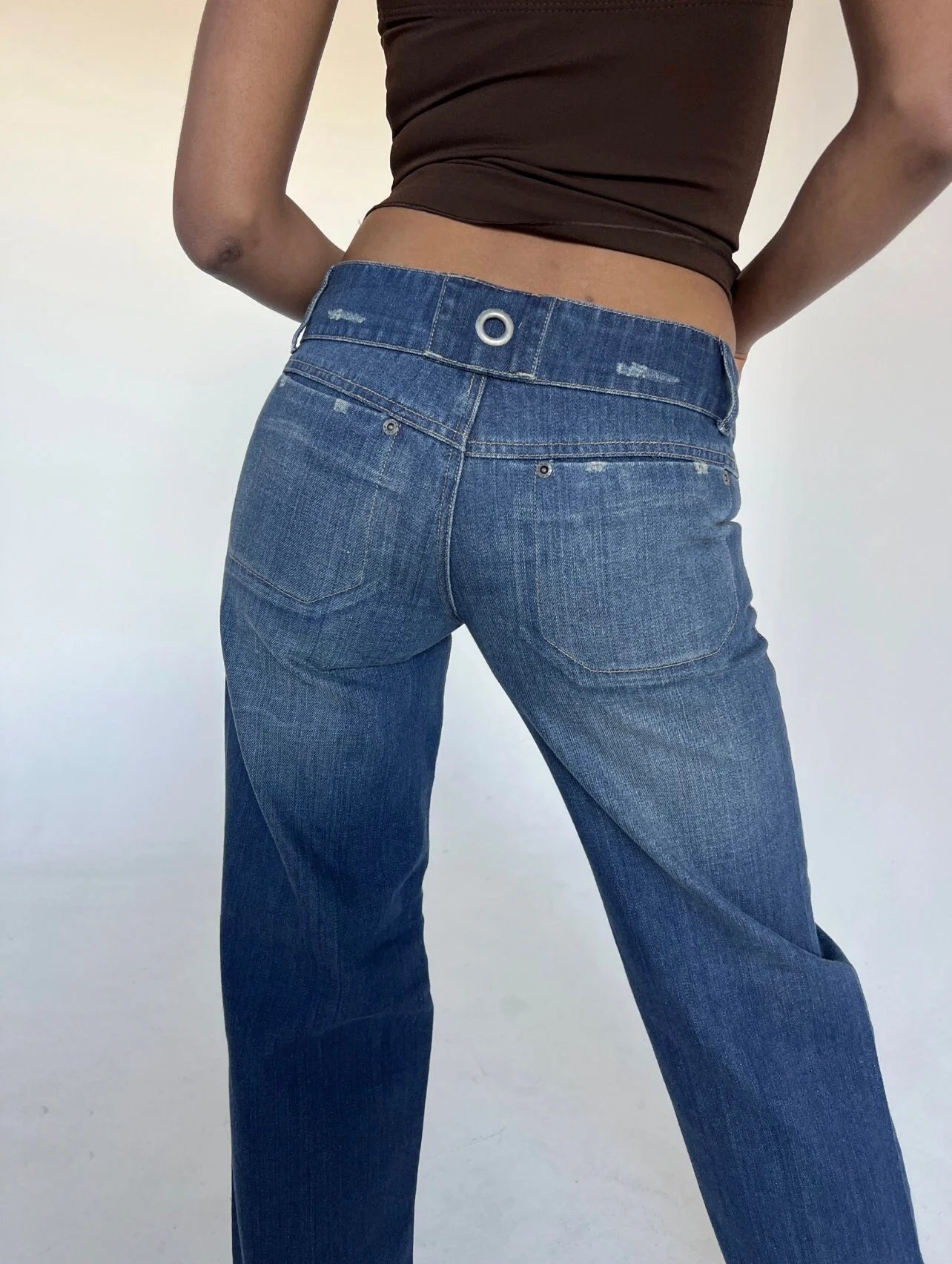 Design Junk Jeans Wide-Leg Blue Denim Jeans - 6