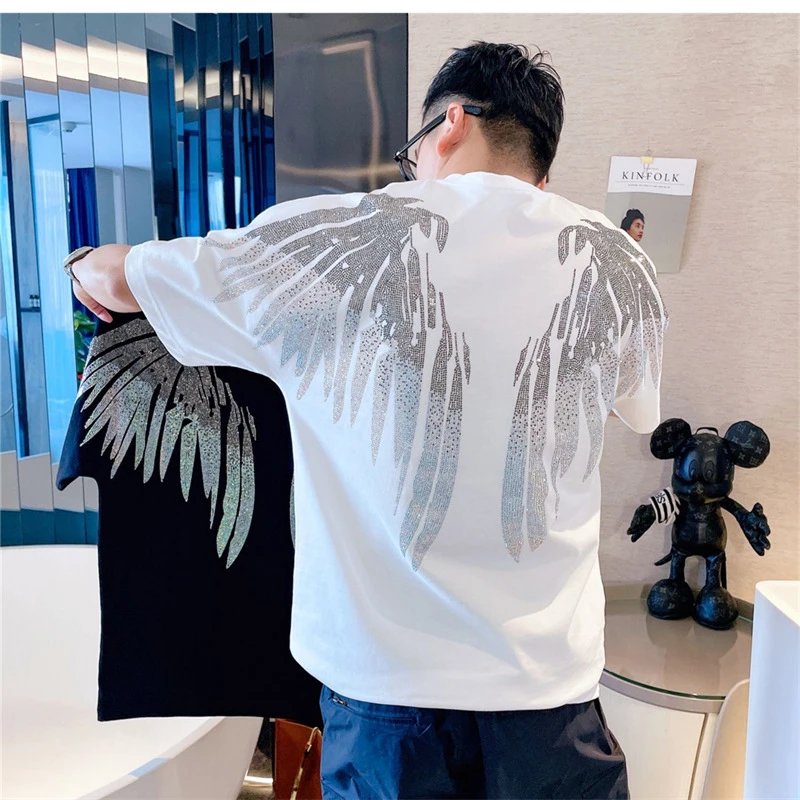 Marcelo Burlon County Of Milan Angel Wings Crystal Embellished Black T-Shirt - 13