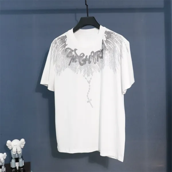 Marcelo Burlon County Of Milan Angel Wings Crystal Embellished Black T-Shirt - 22