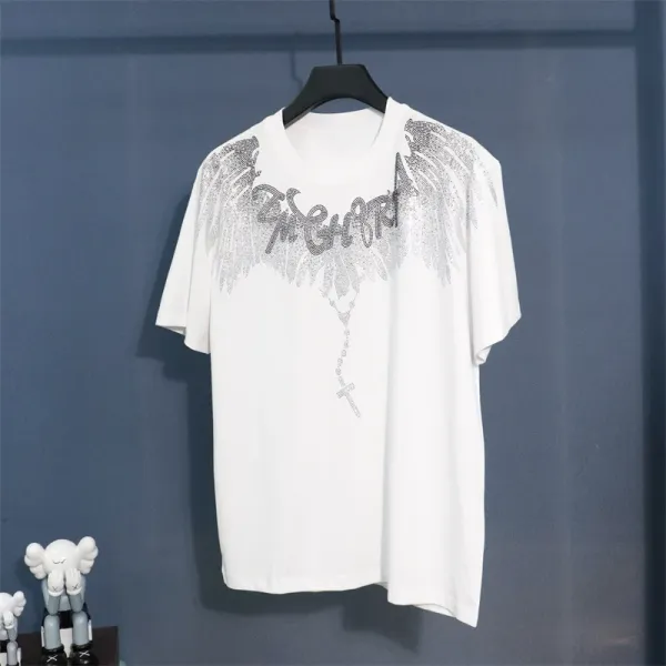 Marcelo Burlon County Of Milan Angel Wings Crystal Embellished White T-Shirt - 1