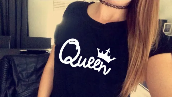 Design Queen and King Matching Black T-Shirts - 10