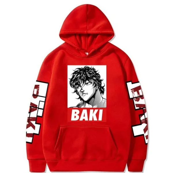 Design Baki Anime Graphic Hoodie Red Hoodie - 1