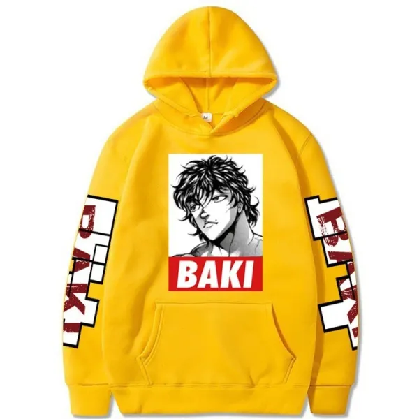 Design Baki Hoodie White Anime Graphic Print Hoodie - 11