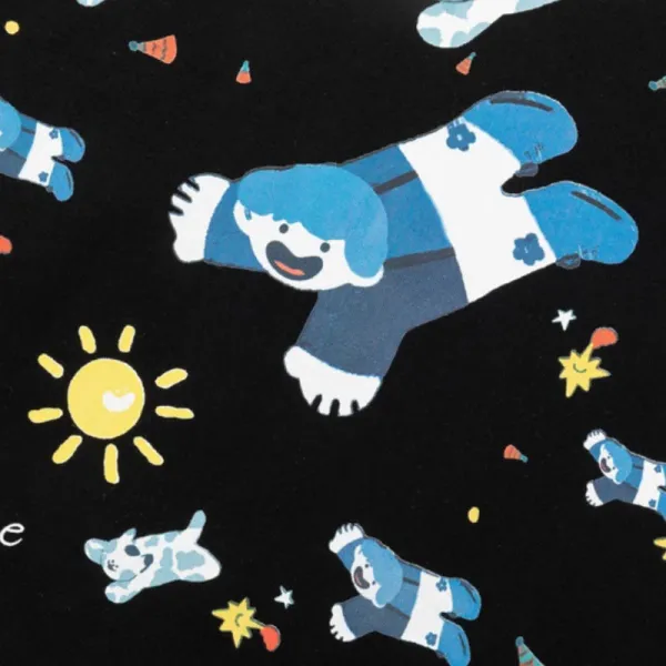Design Moclose Cosmic Bear Print Black T-Shirt T-Shirts - 16