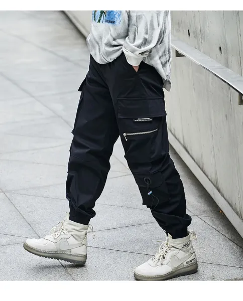 Design TAIWANG Cargo Pants Black Streetwear Trousers Pants - 11