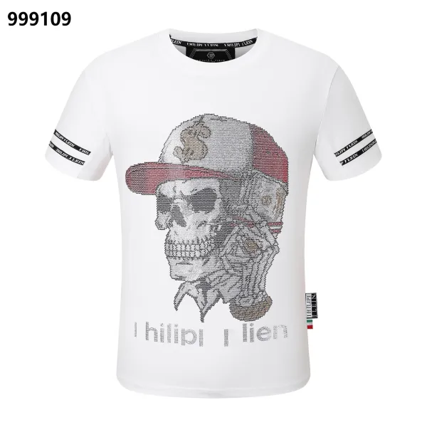 Philipp Plein Lil Boo Skull Rhinestone Embellished Black T-Shirt - 19