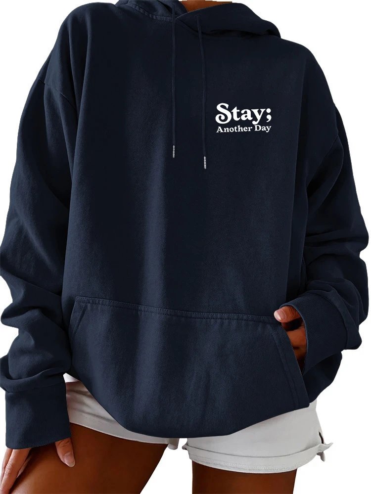 Design '100 Reasons To Stay Alive' Graphic Hoodie White - 8