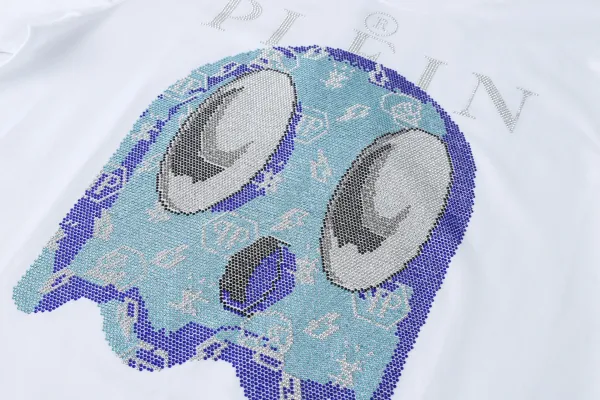Philipp Plein Lil Boo Skull Rhinestone Embellished Black T-Shirt - 27
