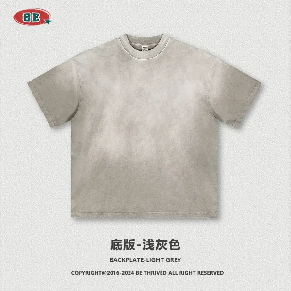 Design BE Thrived Light Gray Washed T-Shirt T-Shirts - 1