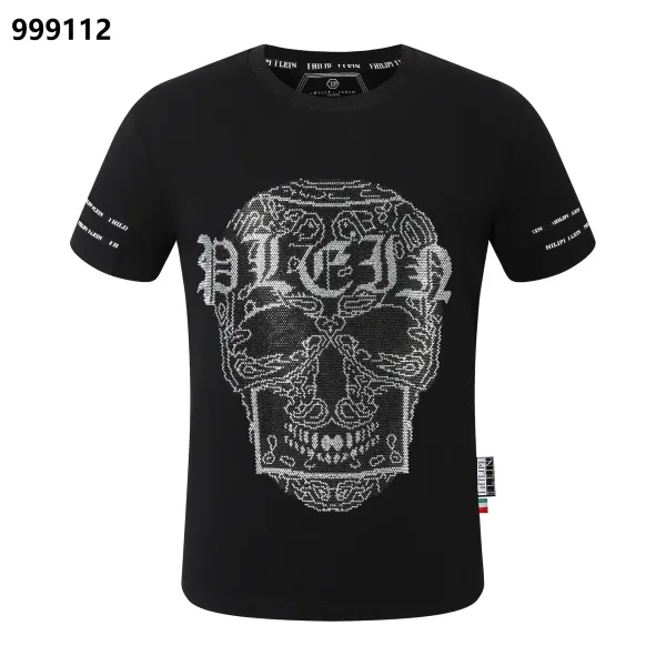 Philipp Plein Lil Boo Skull Rhinestone Embellished Black T-Shirt - 29