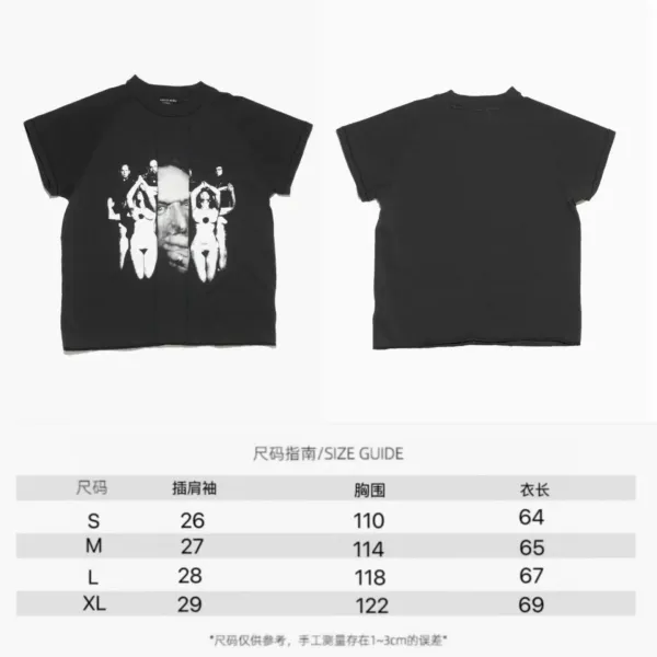 Design Graphic Print Raglan Sleeve T-Shirt Black - 3