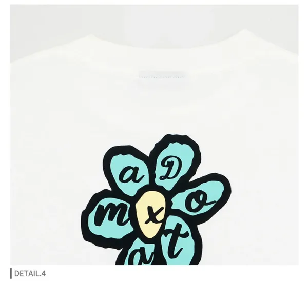 Jiexiyou Original Design Flower Print White T-Shirt - 9
