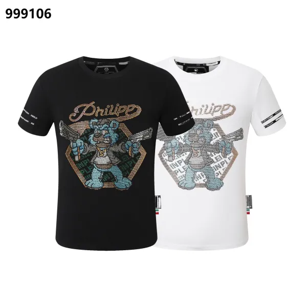 Philipp Plein Lil Boo Skull Rhinestone Embellished Black T-Shirt - 4