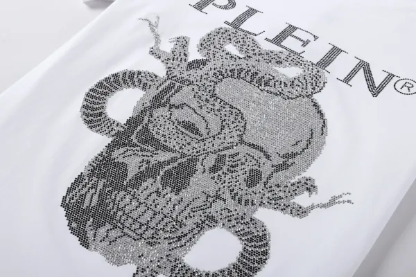 Philipp Plein Lil Boo Skull Rhinestone Embellished Black T-Shirt - 16