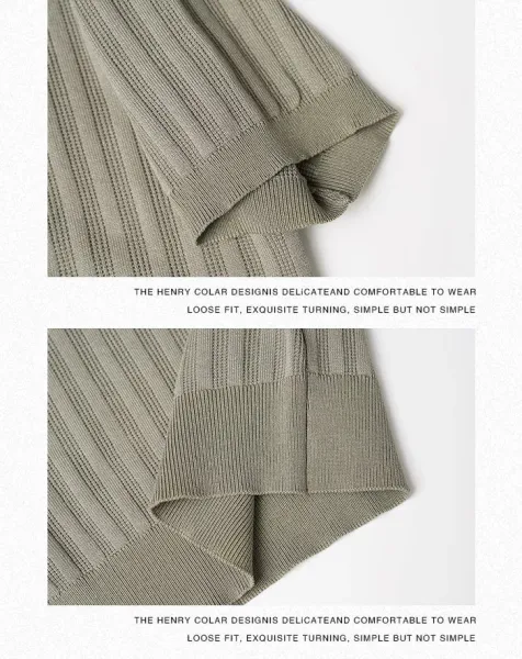 Design Ribbed Knit Polo Shirt in Cream with White Trousers Tops Polo - 13