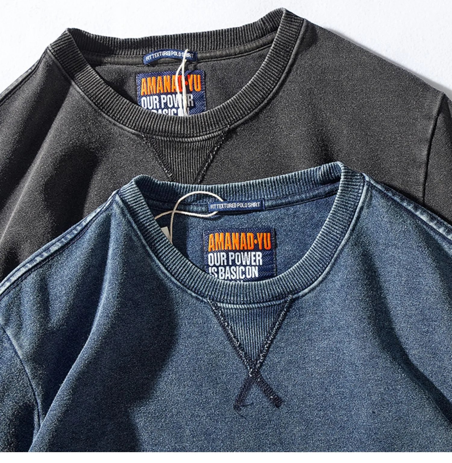 Design AMANAI Our Power Basic Crewneck Sweatshirt Charcoal Gray Sweater - 10