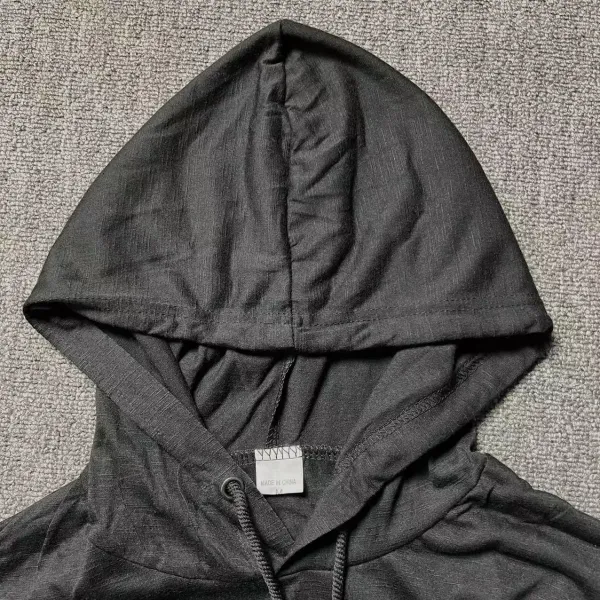 Design Longline Hoodie with Zippered Sleeve Pocket Gray - 27