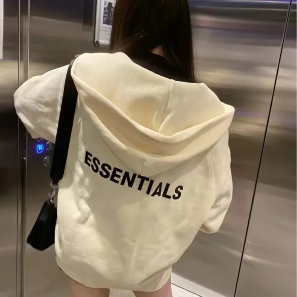 Fear of God Essentials Oversized Hoodie Beige - 1