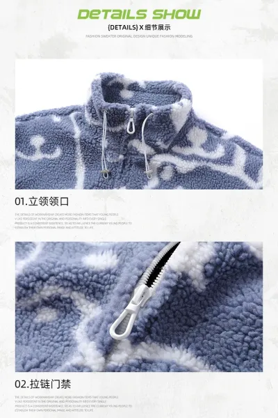 Design Peanuts x Unknown Brand Sherpa Fleece Jacket Gray Outerwear Jacket - 22