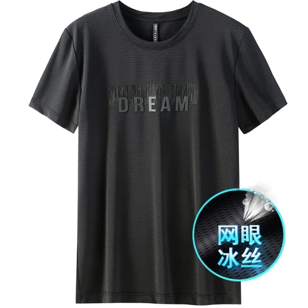 Design Dream Mesh Ice Silk Black T-Shirt - 1