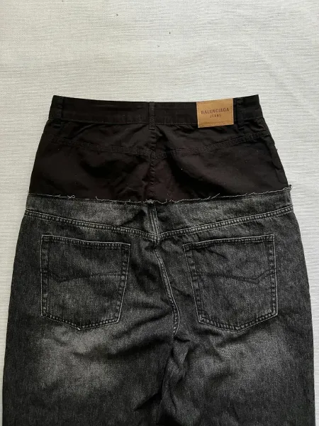 Balenciaga Jeans Black Washed Denim Skirt - 7