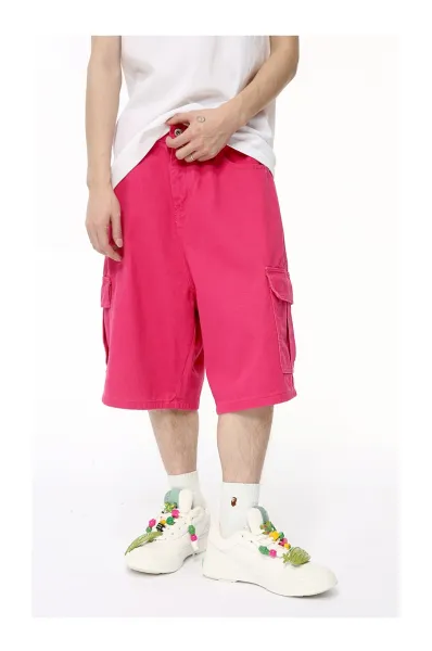 Design Cargo Shorts in Fuchsia Pink Shorts - 9